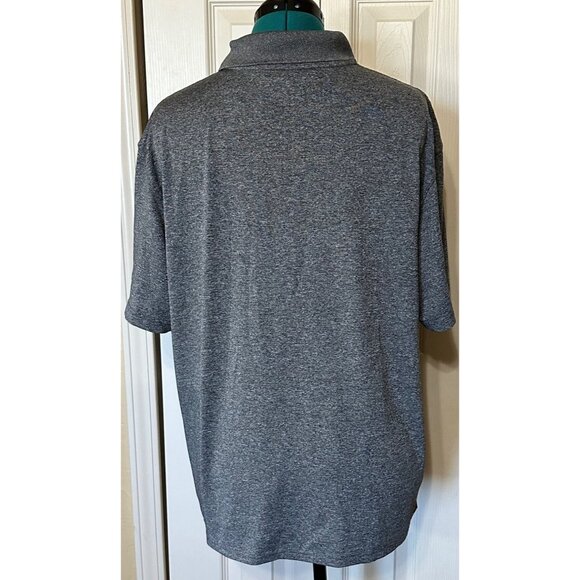 Men's HAGGAR Clothing Co. Dark Gray Polo Golf Shirt 100% Polyester Size Large - Picture 14 of 16
